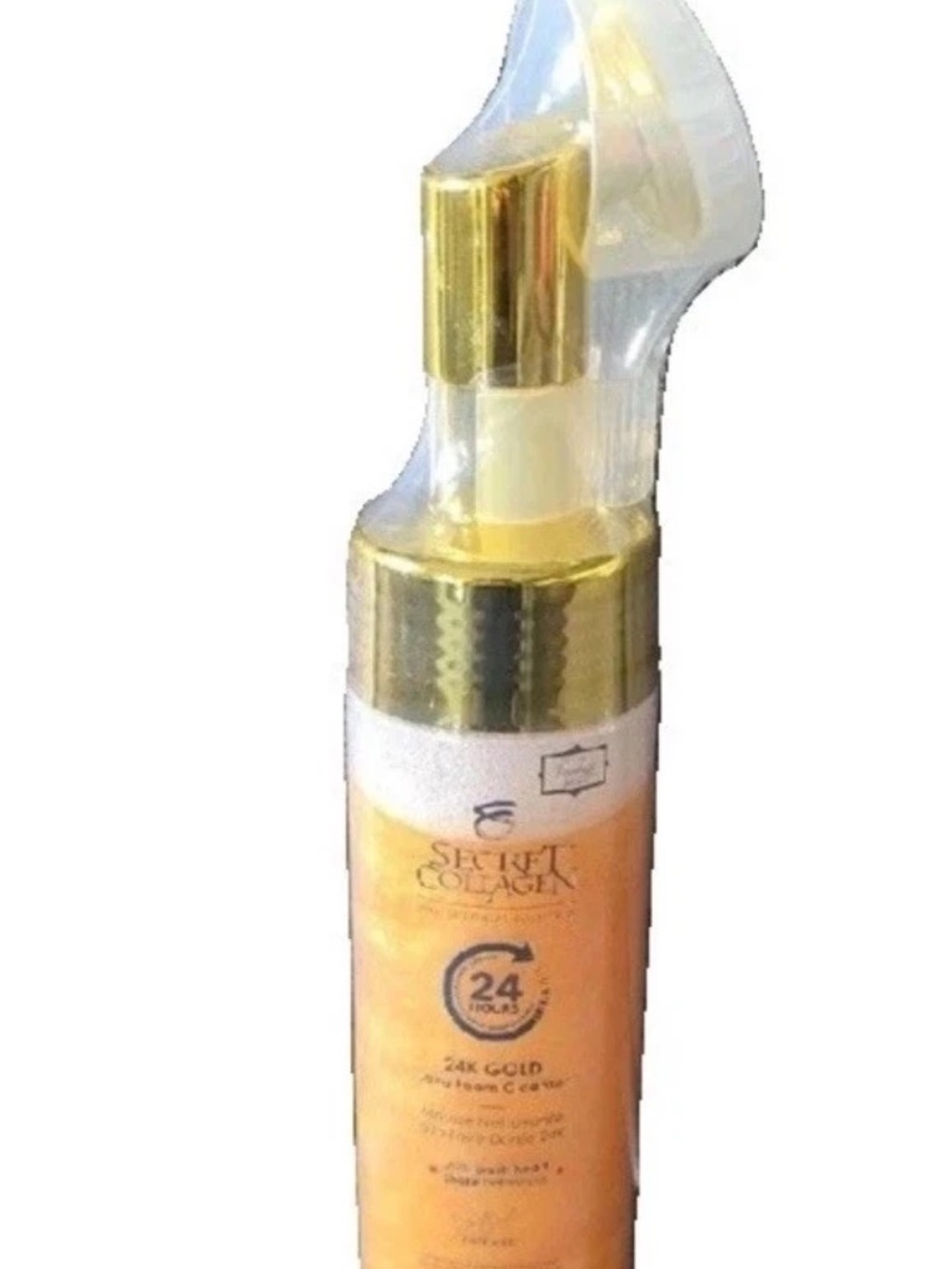 Secret Collagen 24K Gold Lava Foam Cleanser With Brush Head, New
